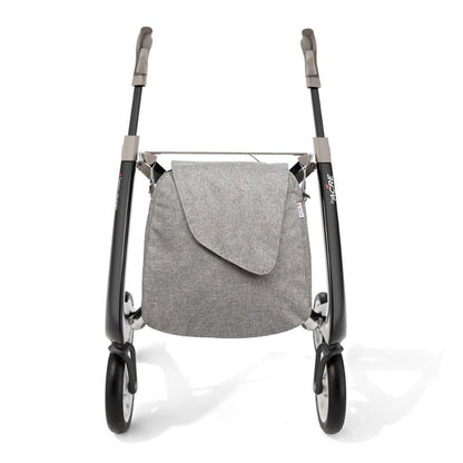 Lichtgewicht Rollator Carbon -Ultralight Zwart Met Weekend Bag -Large Zitbreedte 47CM - Hulpmiddeldiscounter.nl