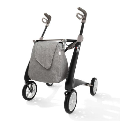 Lichtgewicht Rollator Carbon -Ultralight Zwart Met Weekend Bag -Large Zitbreedte 47CM - Hulpmiddeldiscounter.nl