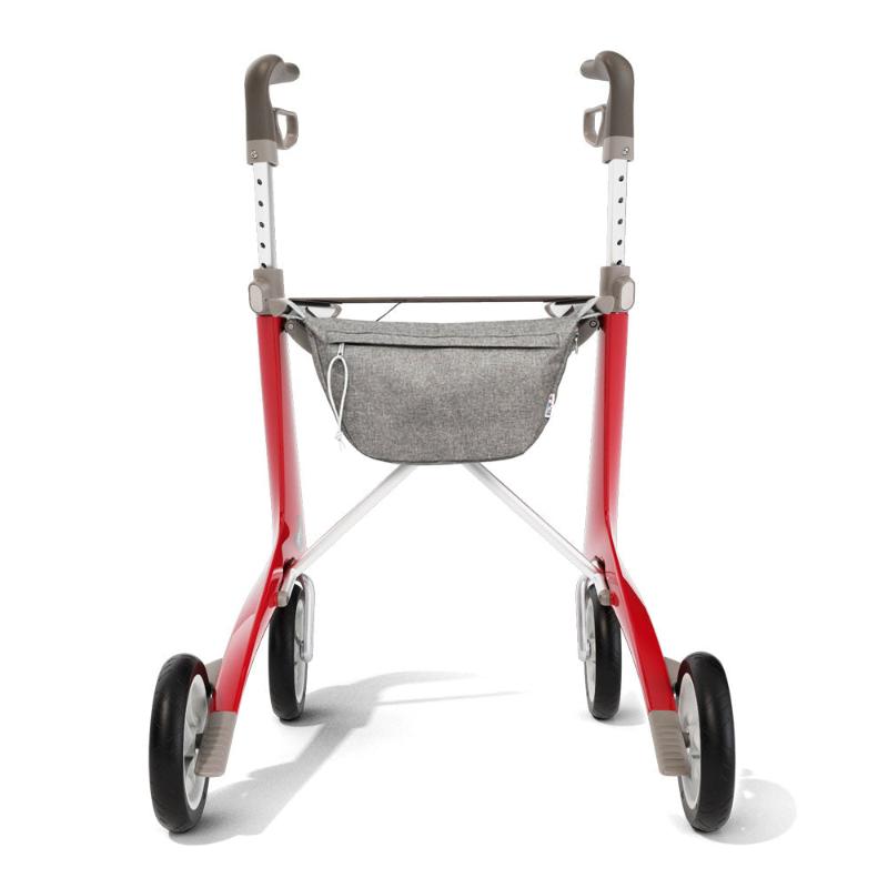 Rollator - Lichtgewicht en Stabiel Plus Extra Breed Carbon - Rood Met Organiser Tas - Large Zitbreedte 47CM - Hulpmiddeldiscounter.nl