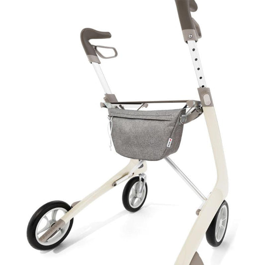 Lichtgewicht Rollator Carbon-Ultralight Wit Met Organiser Bag - Large Zitbreedte 47 CM - Hulpmiddeldiscounter.nl