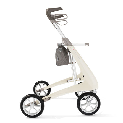 Lichtgewicht Rollator Carbon-Ultralight Wit Met Organiser Bag - Large Zitbreedte 47 CM - Hulpmiddeldiscounter.nl