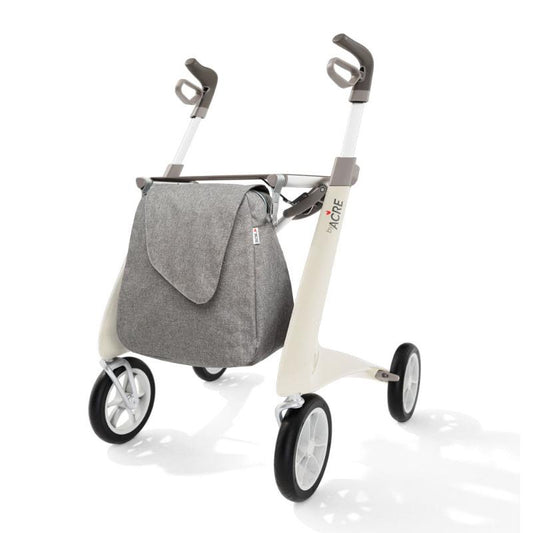 Lichtgewicht Rollator Carbon Ultralight Wit Met Weekend- Large Zitbreedte 47CM - Hulpmiddeldiscounter.nl