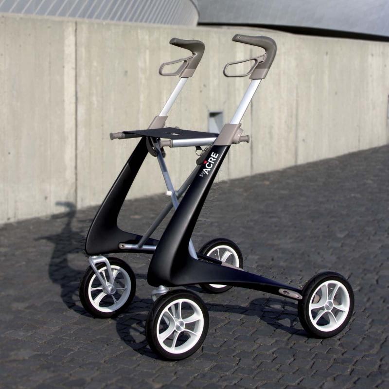 Lichtgewicht Rollator Carbon- Ultralight Zwart Met Organiser Bag - Large Zitbreedte 47CM - Hulpmiddeldiscounter.nl