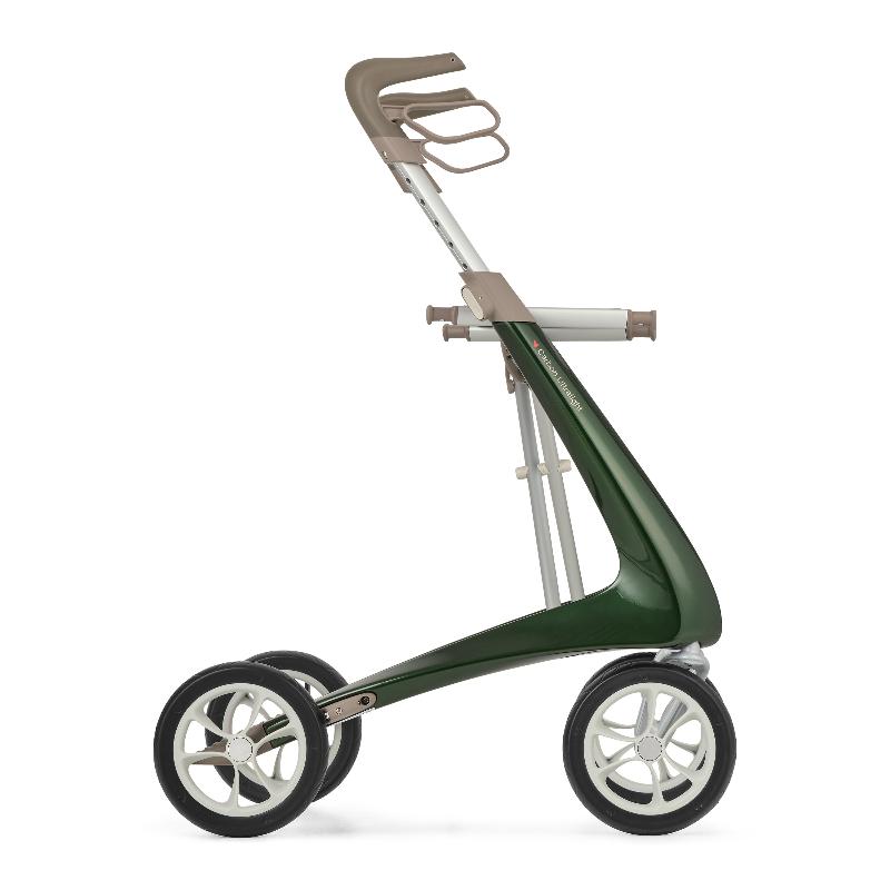 Lichtgewicht Rollator Carbon- Groen Met Organiser Bag - Hulpmiddeldiscounter.nl