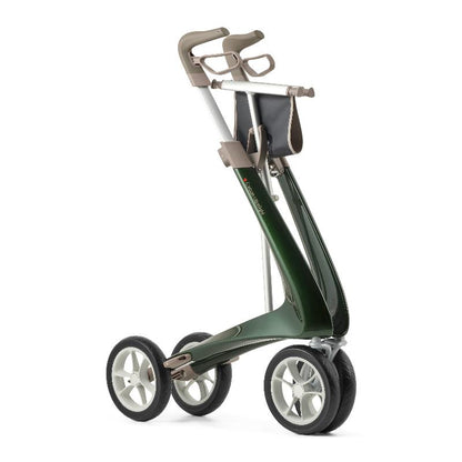 Lichtgewicht Rollator Carbon- Groen Met Organiser Bag - Hulpmiddeldiscounter.nl