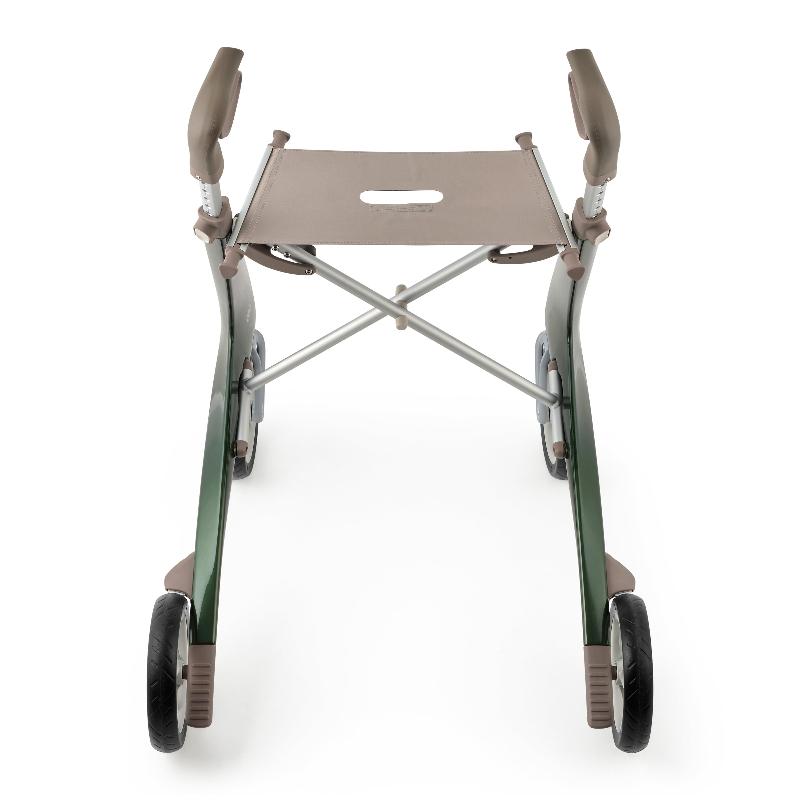 Lichtgewicht Rollator Carbon- Groen Met Organiser Bag - Hulpmiddeldiscounter.nl