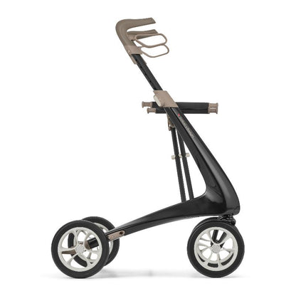 Lichtgewicht Rollator Carbon- Ultralight Zwart Met Organiser Bag - Large Zitbreedte 47CM - Hulpmiddeldiscounter.nl