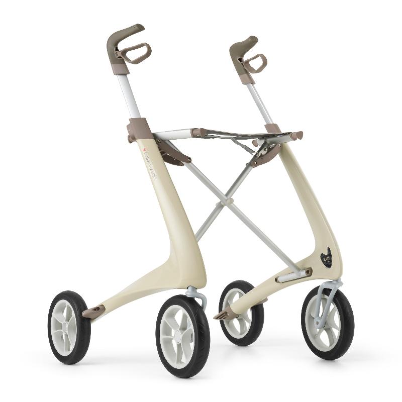 Lichtgewicht Rollator Carbon-Ultralight Wit Met Organiser Bag - Large Zitbreedte 47 CM - Hulpmiddeldiscounter.nl