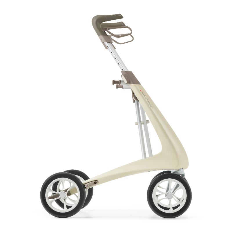 Lichtgewicht Rollator Carbon-Ultralight Wit Met Organiser Bag - Large Zitbreedte 47 CM - Hulpmiddeldiscounter.nl