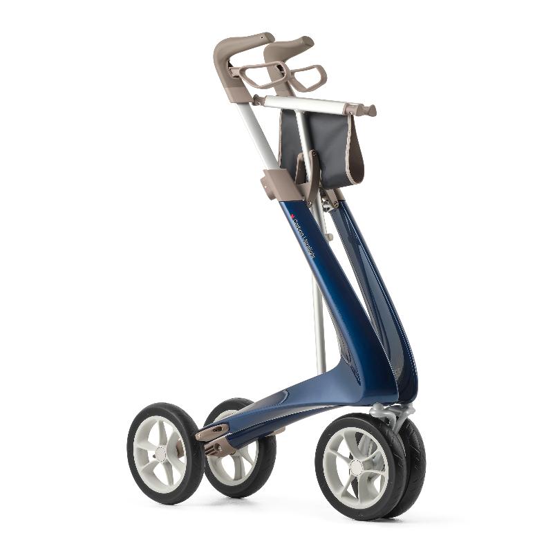 Rollator - Lichtgewicht en Stabiel plus Extra breed -Carbon Ultralight Blauw Met Organizer Bag - - Hulpmiddeldiscounter.nl