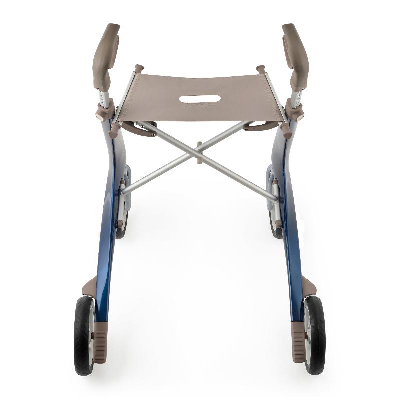 Rollator - Lichtgewicht en Stabiel plus Extra breed -Carbon Ultralight Blauw Met Organizer Bag - - Hulpmiddeldiscounter.nl