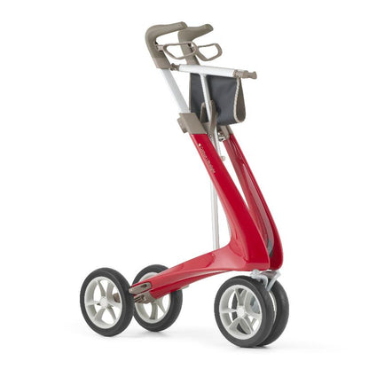 Rollator - Lichtgewicht en Stabiel Plus Extra Breed Carbon - Rood Met Organiser Tas - Large Zitbreedte 47CM - Hulpmiddeldiscounter.nl