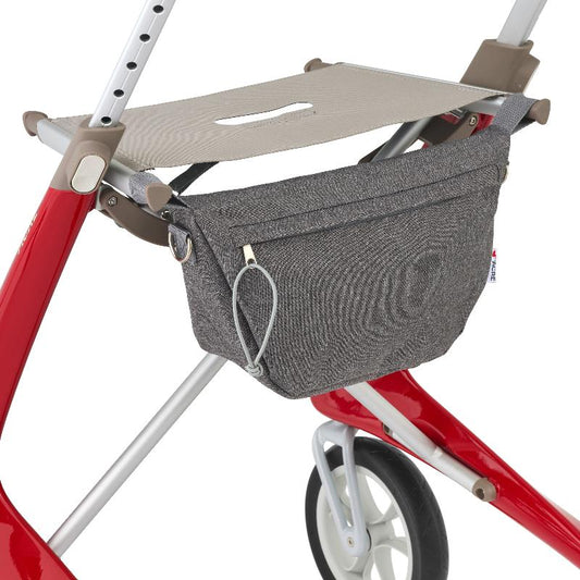 Rollator - Lichtgewicht en Stabiel Plus Extra Breed Carbon - Rood Met Organiser Tas - Large Zitbreedte 47CM - Hulpmiddeldiscounter.nl