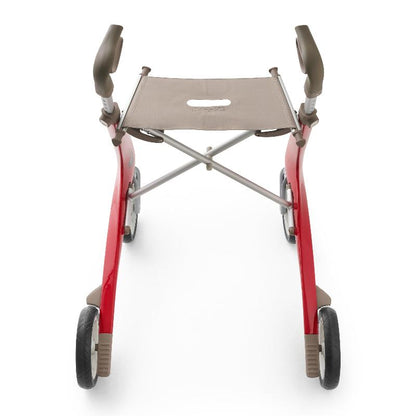 Rollator - Lichtgewicht en Stabiel Plus Extra Breed Carbon - Rood Met Organiser Tas - Large Zitbreedte 47CM - Hulpmiddeldiscounter.nl