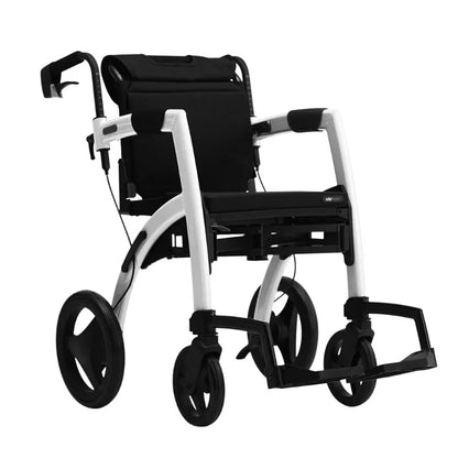 Lichtgewicht Rollator Rollz Motion 2 - 3-in-1 Rollator en Rolstoel - Pebble White - Hulpmiddeldiscounter.nl