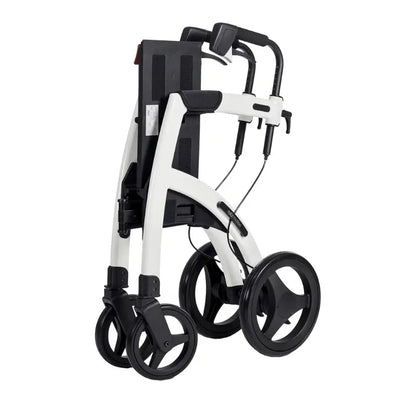 Lichtgewicht Rollator Rollz Motion 2 - 3-in-1 Rollator en Rolstoel - Pebble White - Hulpmiddeldiscounter.nl