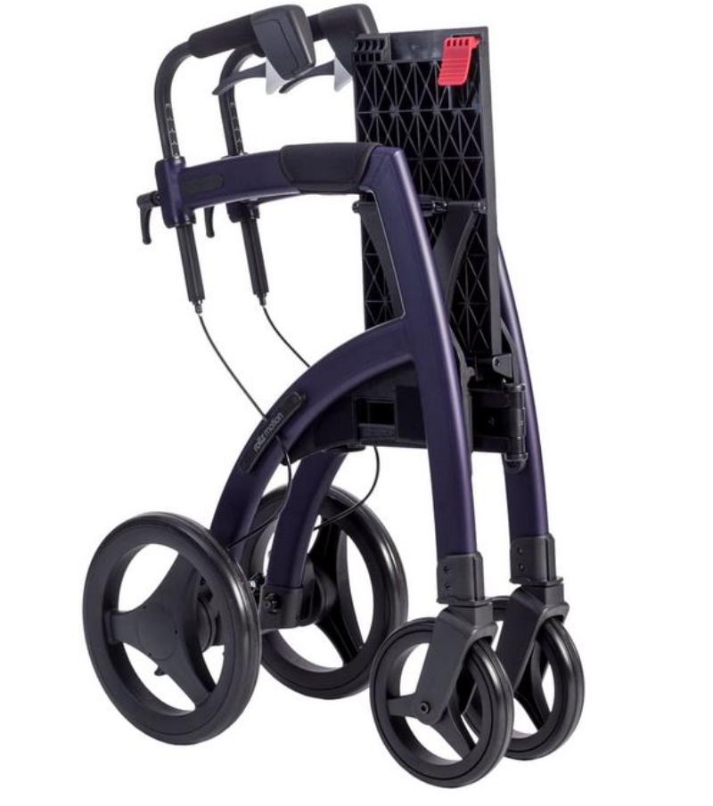 Lichtgewicht Rollator Rollz Motion 2 - 3-in-1 Rollator en Rolstoel - Dark Purple - Hulpmiddeldiscounter.nl