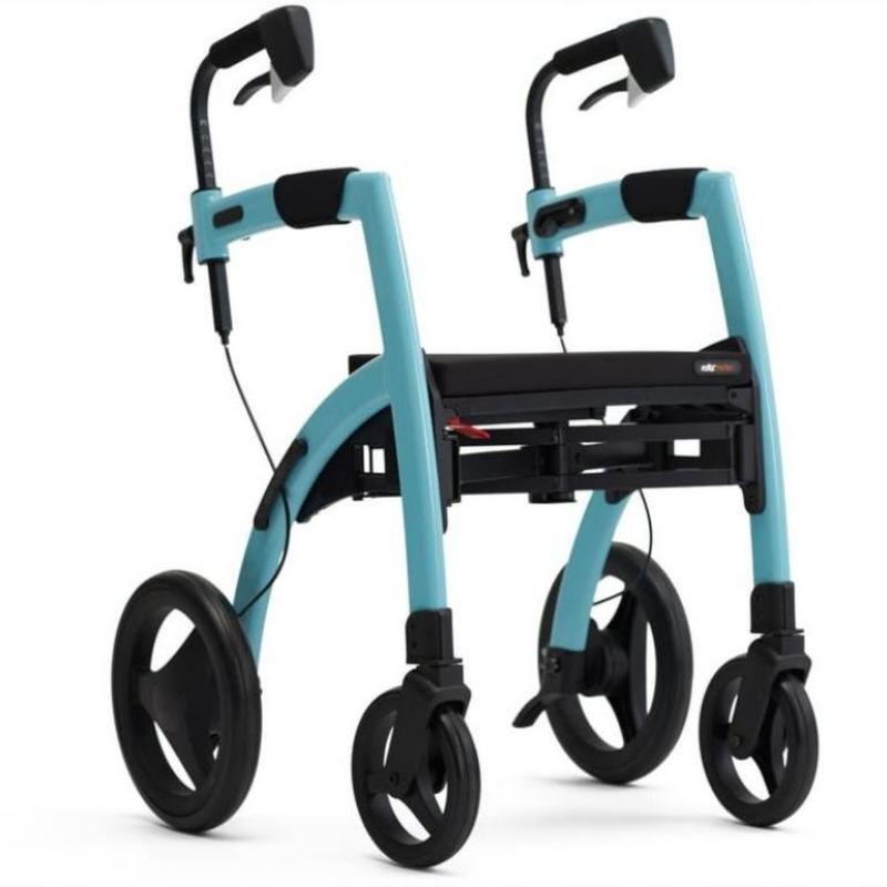 Lichtgewicht Rollator Rollz Motion 2 - 3-in-1 Rollator en Rolstoel - Island Blue - Hulpmiddeldiscounter.nl