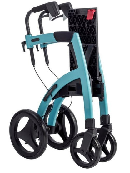 Lichtgewicht Rollator Rollz Motion 2 - 3-in-1 Rollator en Rolstoel - Island Blue - Hulpmiddeldiscounter.nl