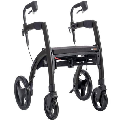 Lichtgewicht Rollator Rollz Motion 2 - 3-in-1 Rollator en Rolstoel - Matt Black - Hulpmiddeldiscounter.nl