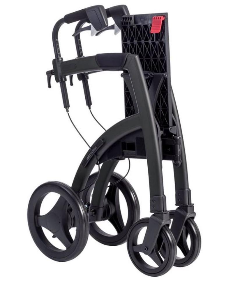 Lichtgewicht Rollator Rollz Motion 2 - 3-in-1 Rollator en Rolstoel - Matt Black - Hulpmiddeldiscounter.nl